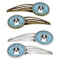 Carolines Treasures Snowflake Boston Terrier Barrettes Hair Clips, Set of 4, 4PK BB1637HCS4